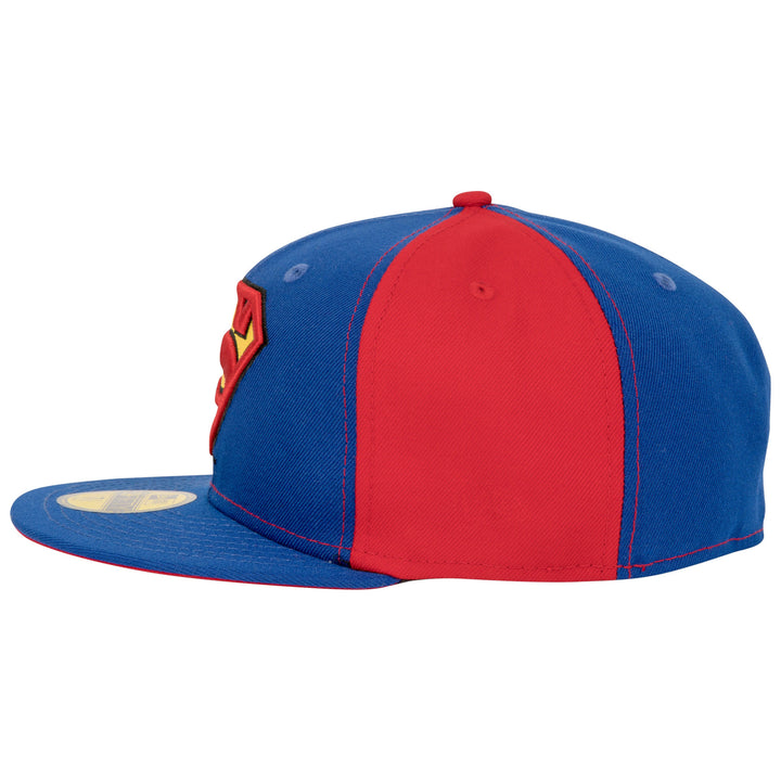 Superman Logo Blue and Red Panels Era 59Fifty Fitted Hat Image 3