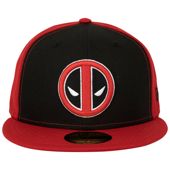 Deadpool Logo Black and Red Panels Era 59Fifty Fitted Hat Image 2