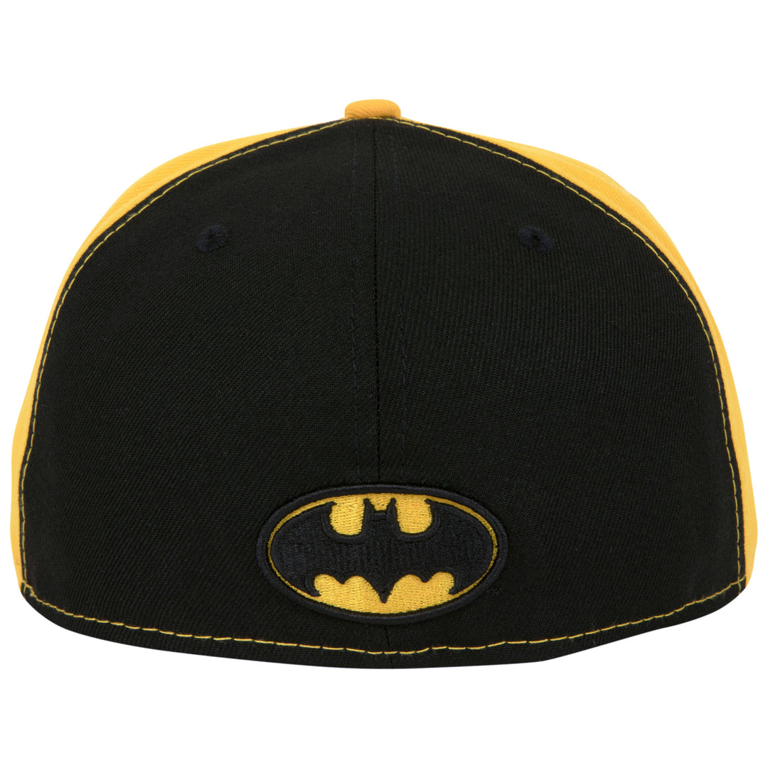 Batman Logo Black and Yellow Panels Era 59Fifty Fitted Hat Image 4