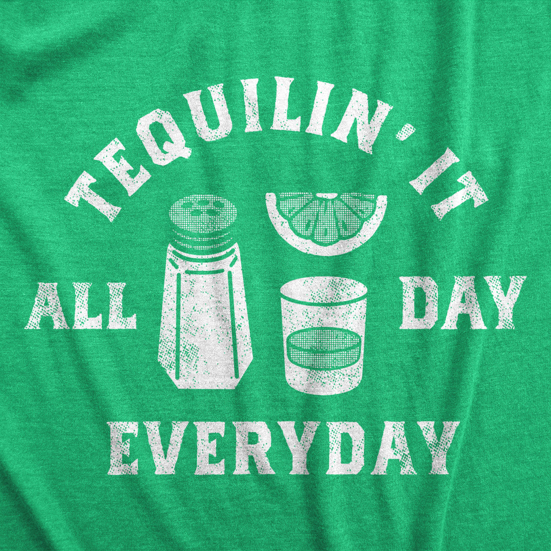 Mens Tequilin It All Day Everyday T Shirt Funny Drinking Partying Tequila Shot Lovers Tee For Guys Image 2