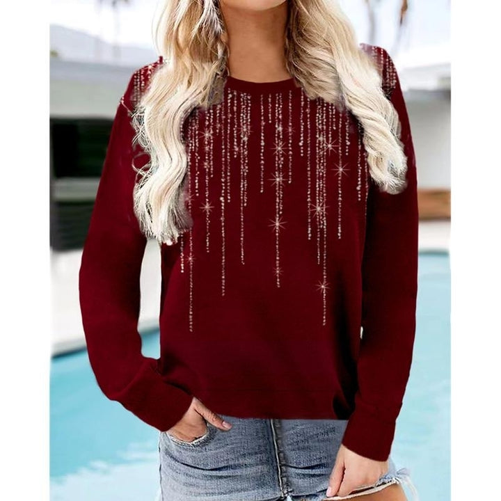 Women Autumn Gradient Printing Long Sleeve T-Shirts Loose O-Neck Plus Size Tee Shirt Tops Comfortable Blouse Image 3