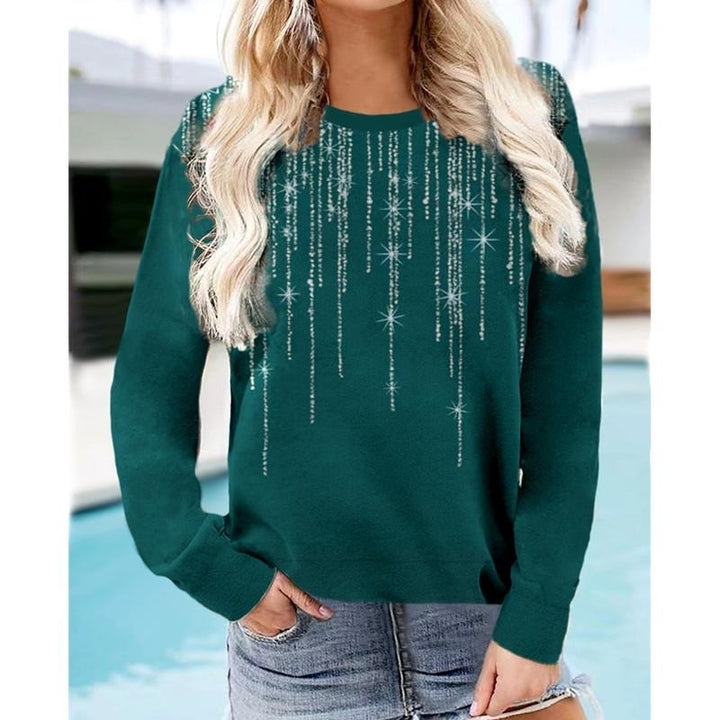 Women Autumn Gradient Printing Long Sleeve T-Shirts Loose O-Neck Plus Size Tee Shirt Tops Comfortable Blouse Image 4