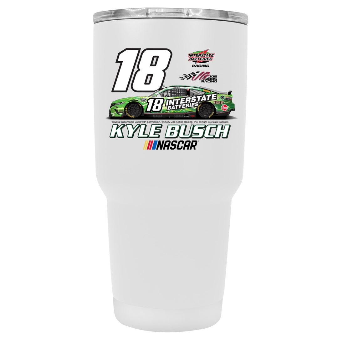 18 Kyle Busch Officially Licensed 24oz Stainless Steel Tumbler Car Design Image 1