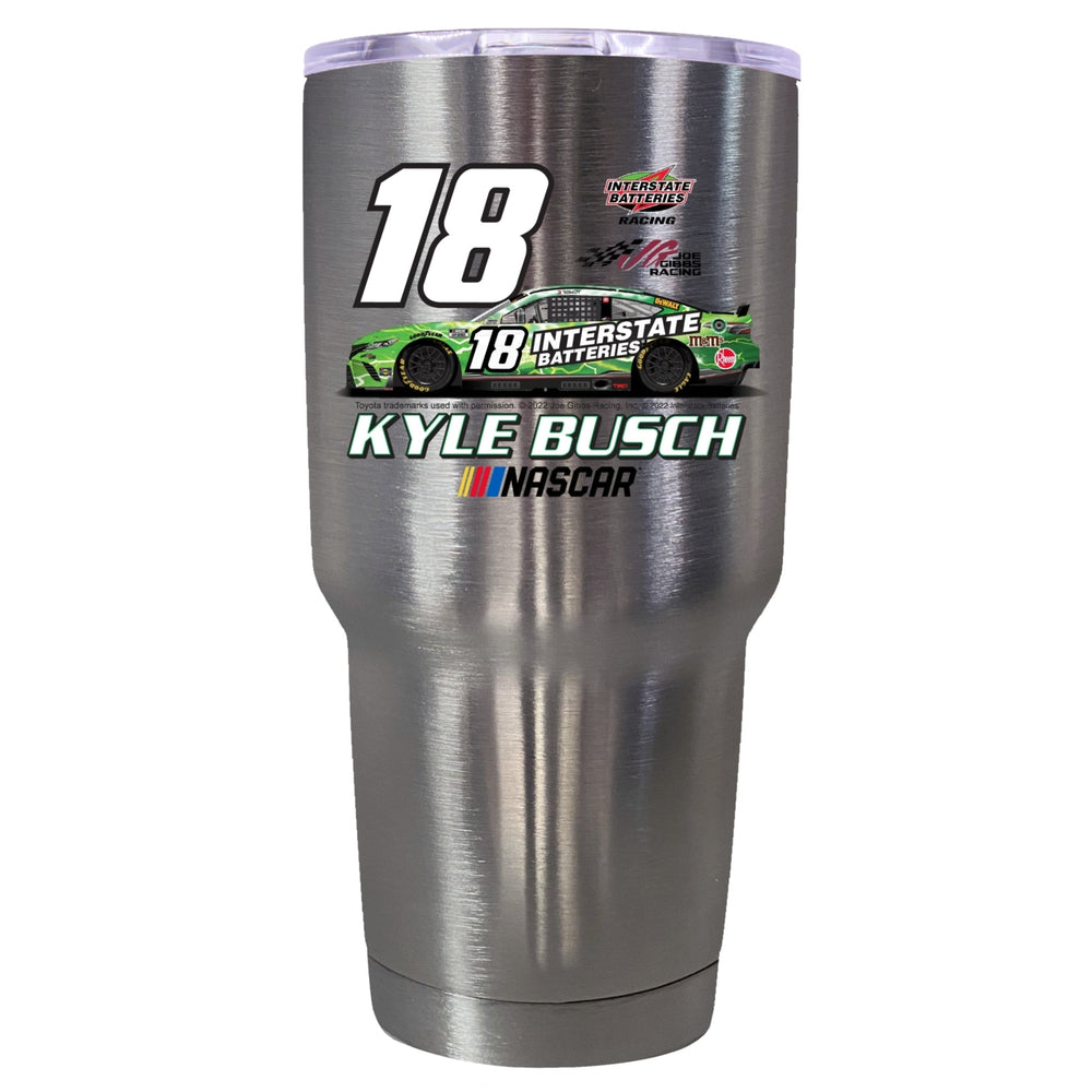 #18 Kyle Busch Officially Licensed 24oz Stainless Steel Tumbler Car Design Image 2