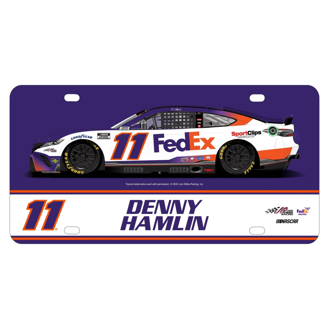 #11 Denny Hamlin Officially Licensed NASCAR License Plate Image 1