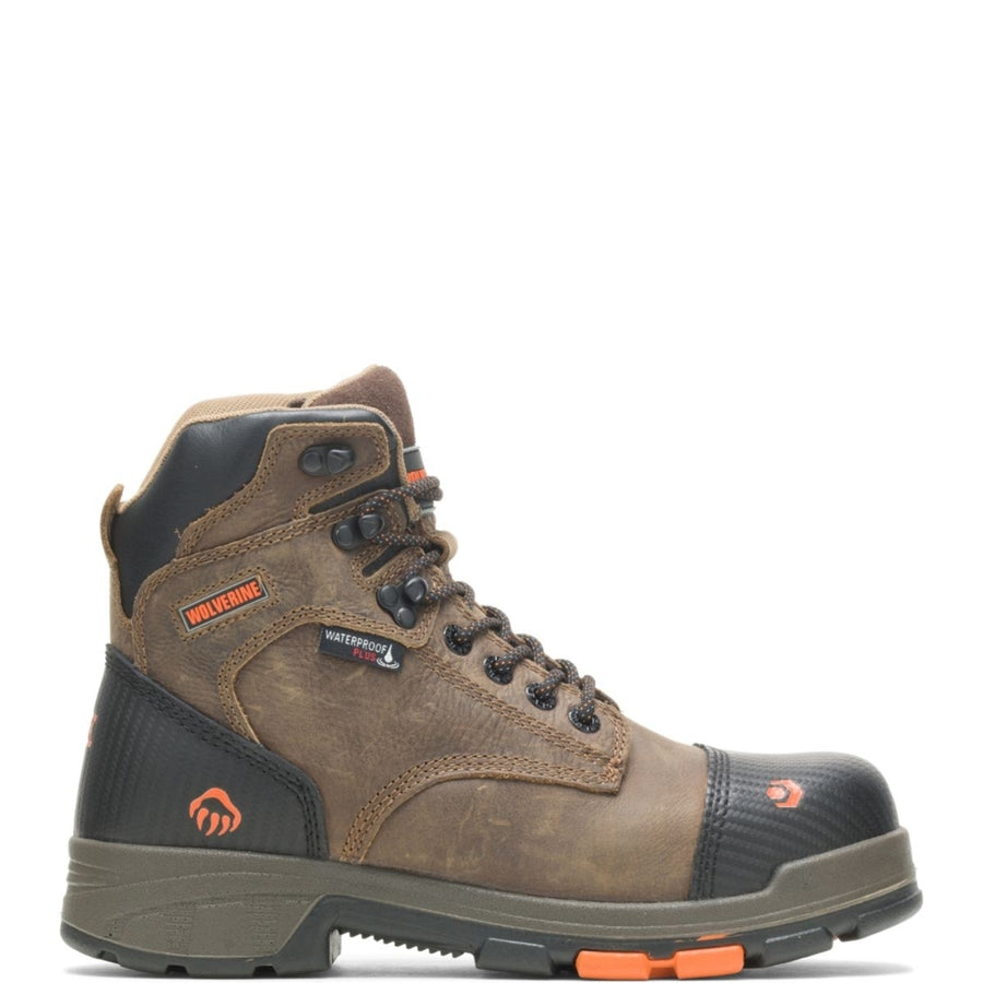 WOLVERINE Mens Blade LX 6" CarbonMAX Waterproof Composite Toe Work Boot Chocolate Chip - W10653 BROWN Image 1