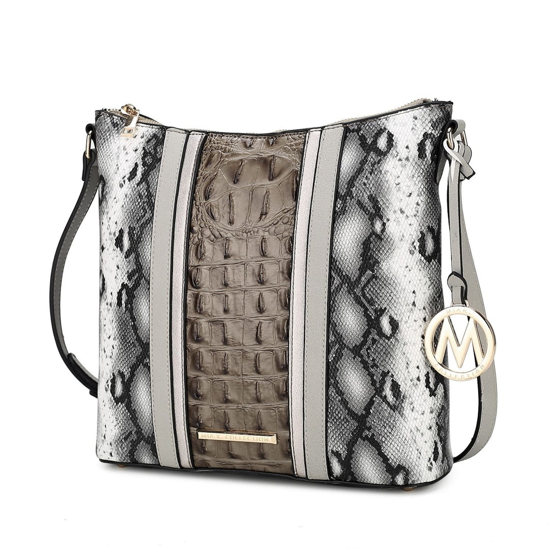 Meline Faux Crocodile and Snake Embossed Vegan Leather Crossbody Womens Shoulder bag by Mia K Image 1