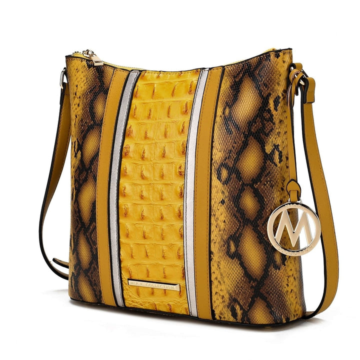 Meline Faux Crocodile and Snake Embossed Vegan Leather Crossbody Womens Shoulder bag by Mia K Image 11