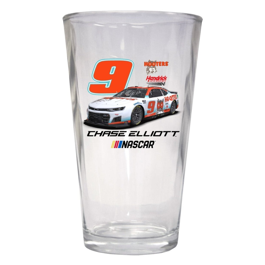 9 Chase Elliott - Hooters - 16oz Pint Glass Car Design Image 1