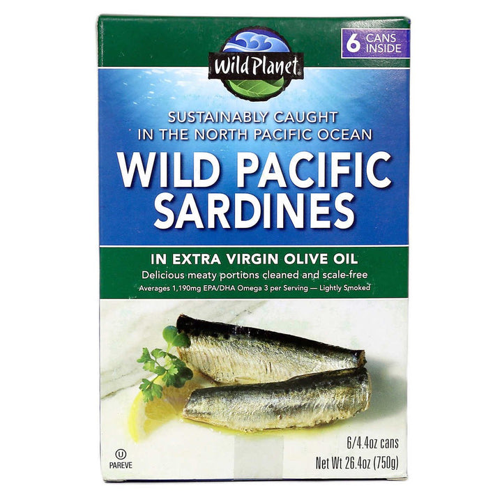 Wild Planet Wild Pacific Sardines in Extra Virgin Olive Oil 4.4 Ounce (6 Count) Image 1