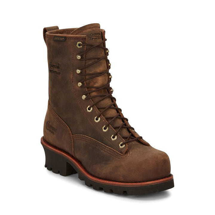 Chippewa Men's  8" Paladin Logger Lace-To-Toe Waterproof Insulated Steel Toe Boot Chocolate Brown - 73103 7 CHOCOLATE Image 1