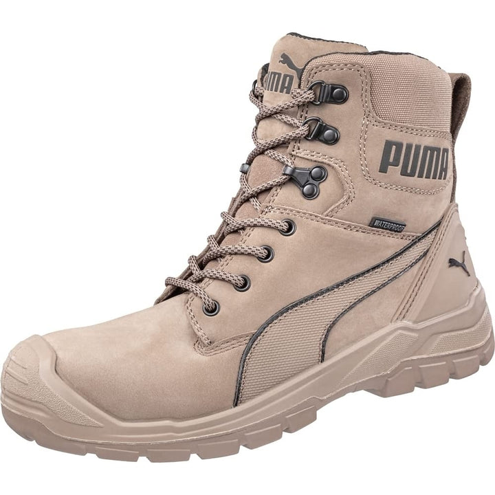 PUMA Safety Mens 7" Conquest CTX High Composite Toe Slip Resistant Waterproof Work Boot Stone - 630745 ONE SIZE STONE Image 1