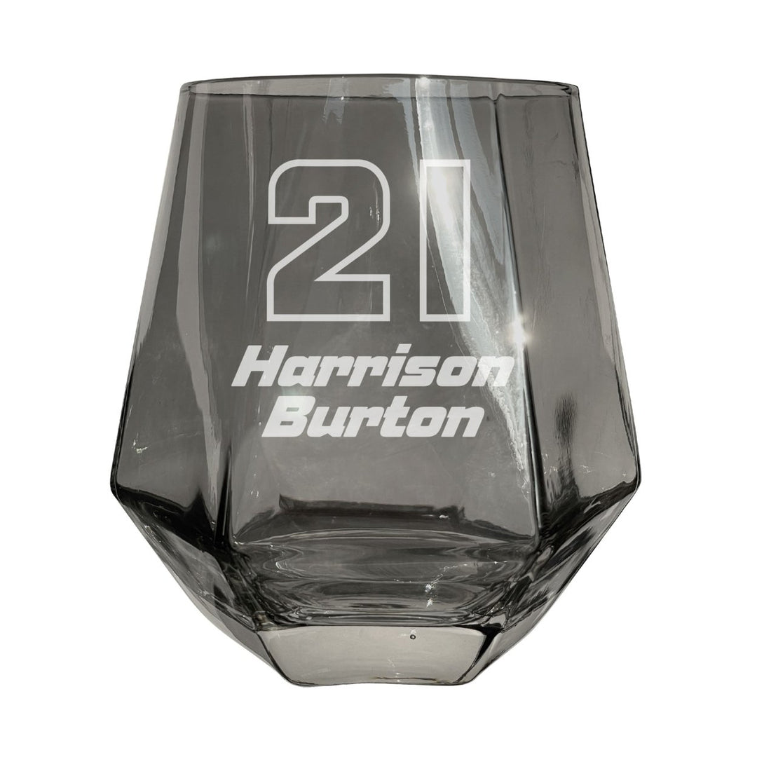 21 Harrison Burton Officially Licensed 10 oz Engraved Diamond Wine Glass Image 3