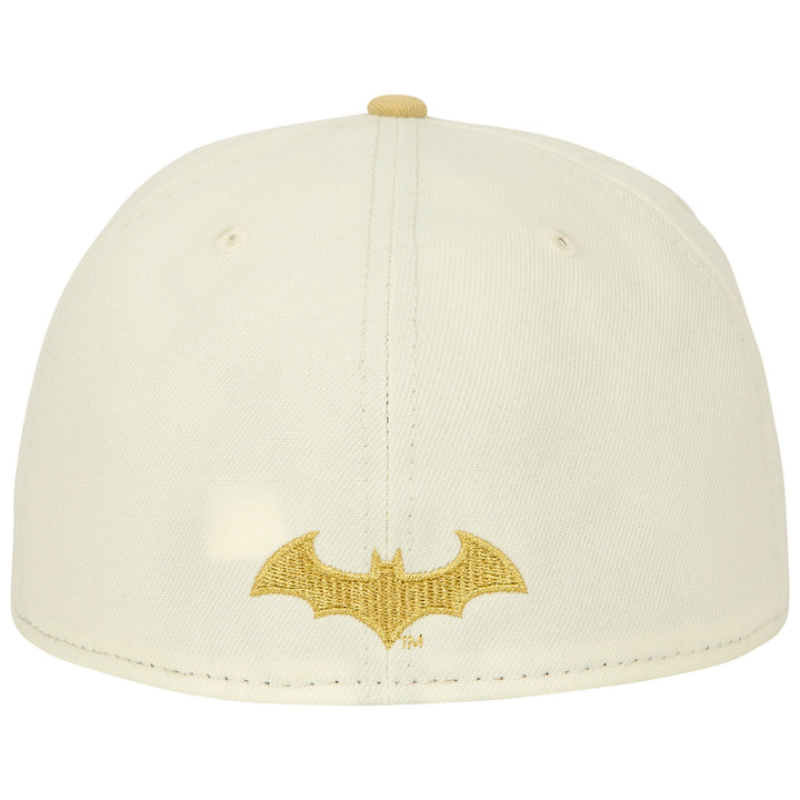Batman Logo White Gold  Era 59Fifty Fitted Hat Image 4
