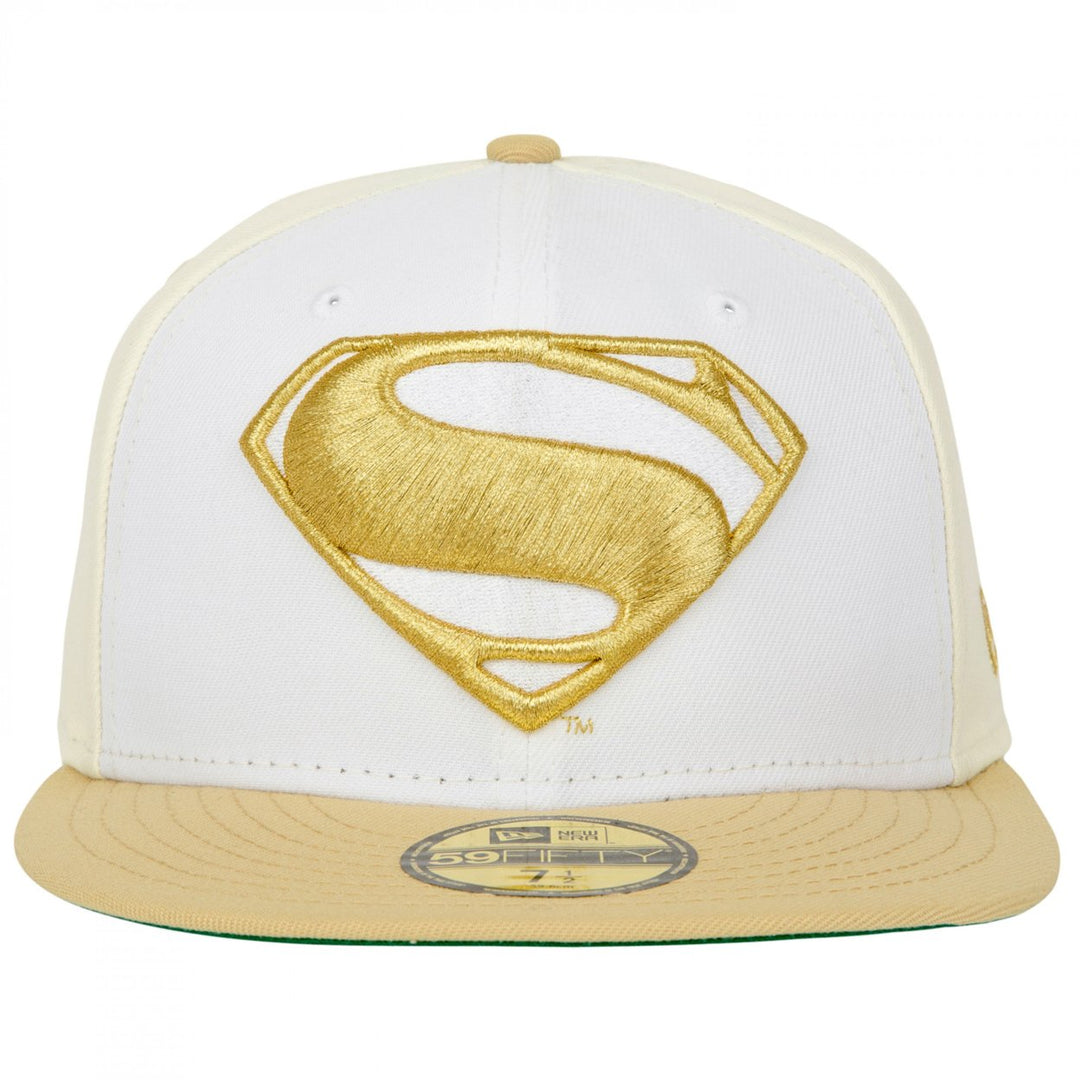 Superman Logo White Gold Era 59Fifty Fitted Hat Image 2