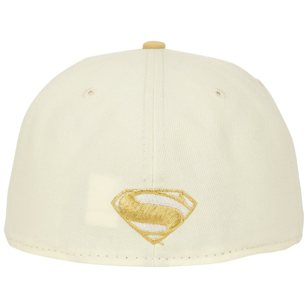 Superman Logo White Gold Era 59Fifty Fitted Hat Image 4