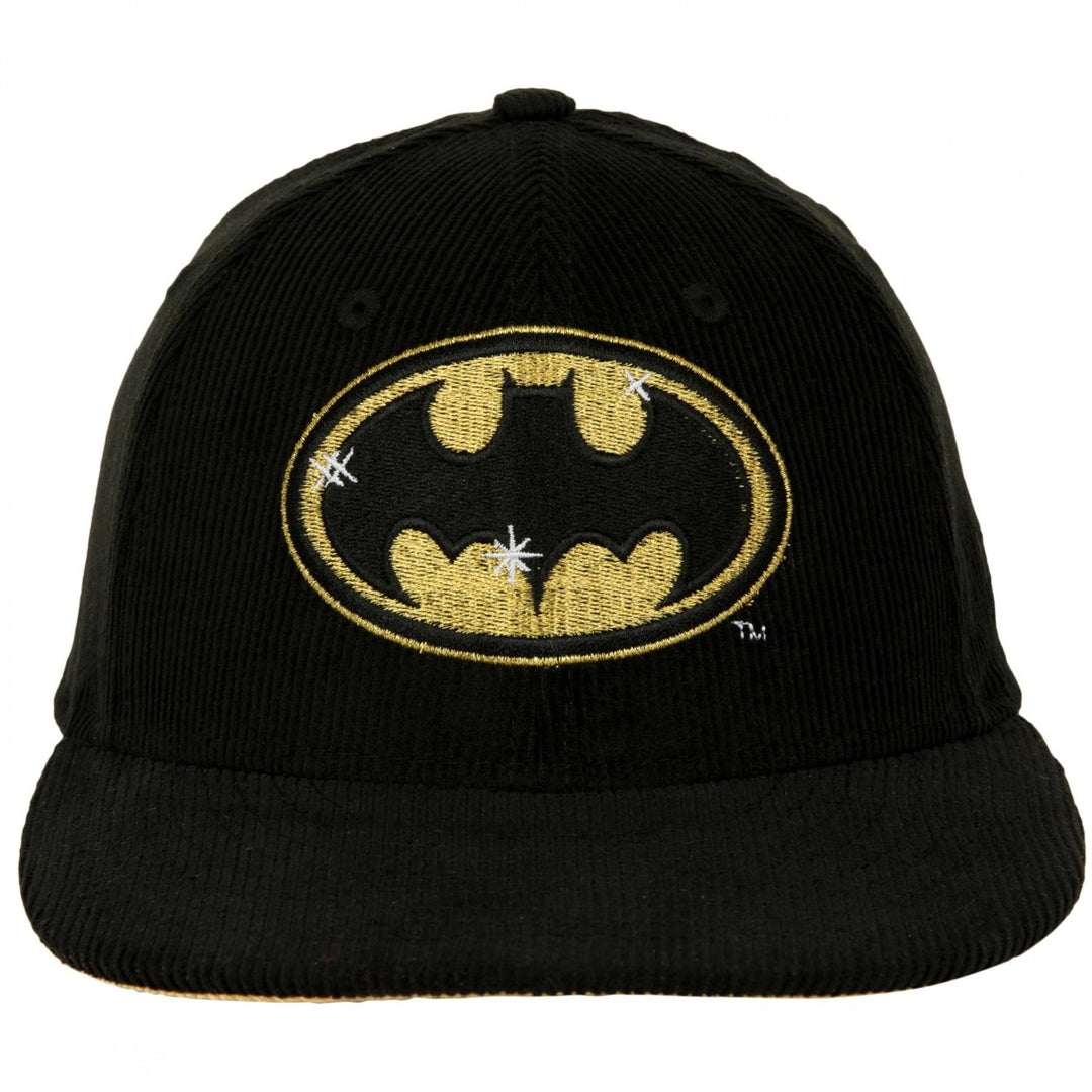 Batman 1989 Logo Corduroy Low Profile Era 59Fifty Fitted Hat Image 2