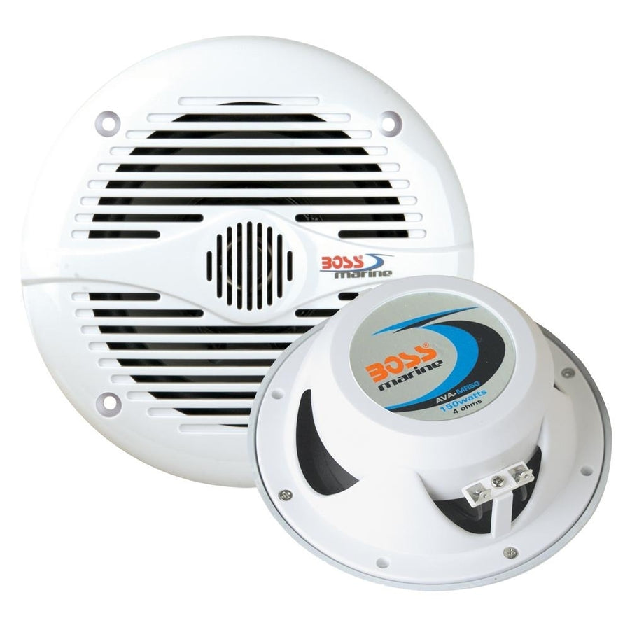 Boss Marine Speakers 5.25" MR50W Speakers - White - 150W Image 1