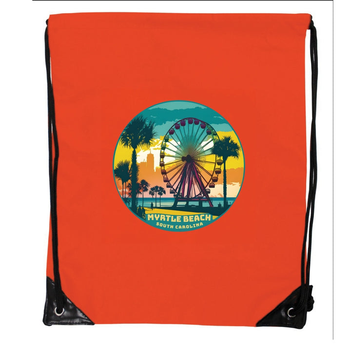 Myrtle Beach South Carolina Souvenir Cinch Bag with Drawstring Backpack Image 4