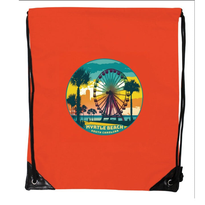 Myrtle Beach South Carolina Souvenir Cinch Bag with Drawstring Backpack Image 1