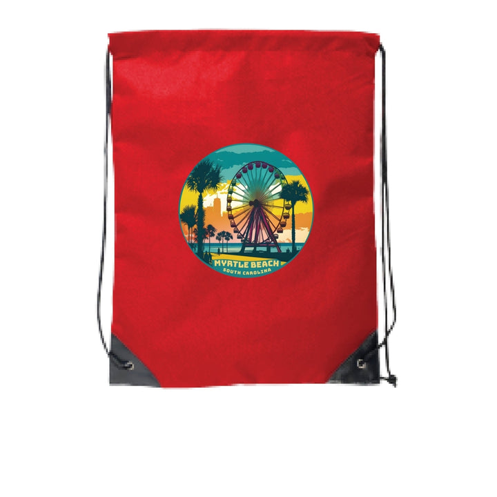 Myrtle Beach South Carolina Souvenir Cinch Bag with Drawstring Backpack Image 6