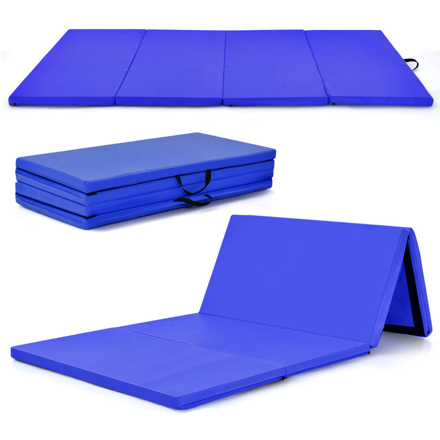 4x8x2" Gymnastics Mat Thick Folding Panel Aerobics Exercise Gym Fitness Navy Image 1