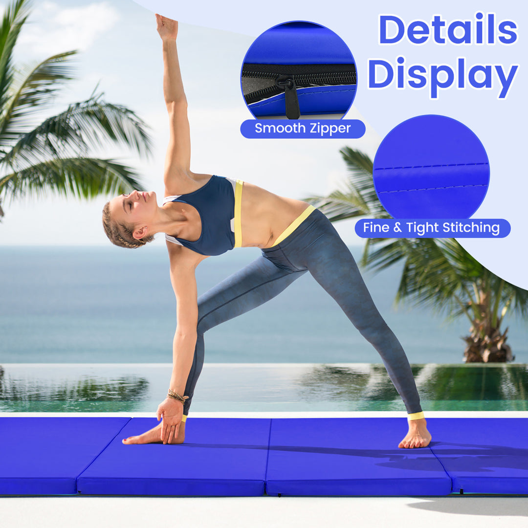 4x8x2" Gymnastics Mat Thick Folding Panel Aerobics Exercise Gym Fitness Navy Image 4