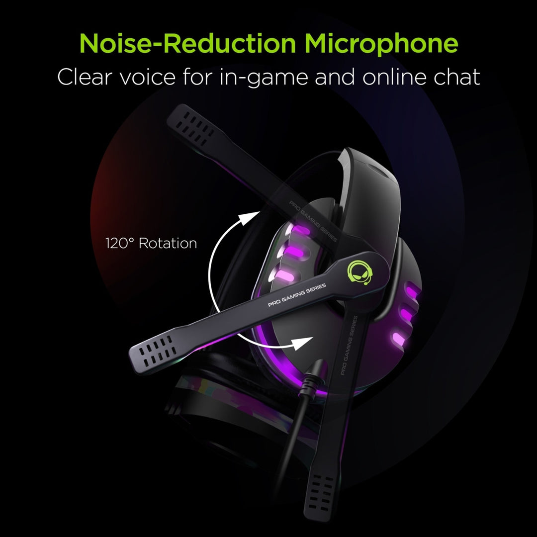 HyperGear SoundRecon RGB LED Gaming Headset w 7 Color Lights and Mic (15537-HYP) Image 6