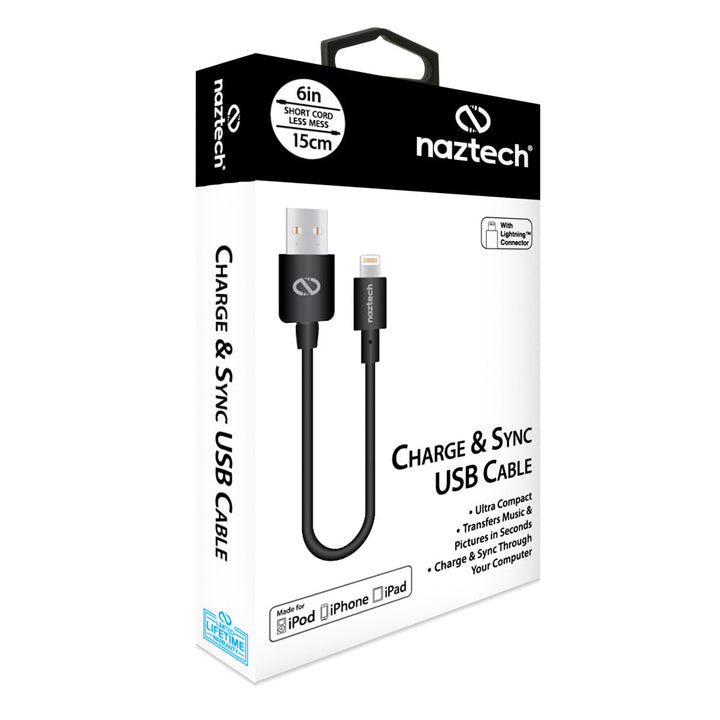 Naztech MFi Lightning Charge and Sync USB Cable 6in (13432-HYP) Image 3