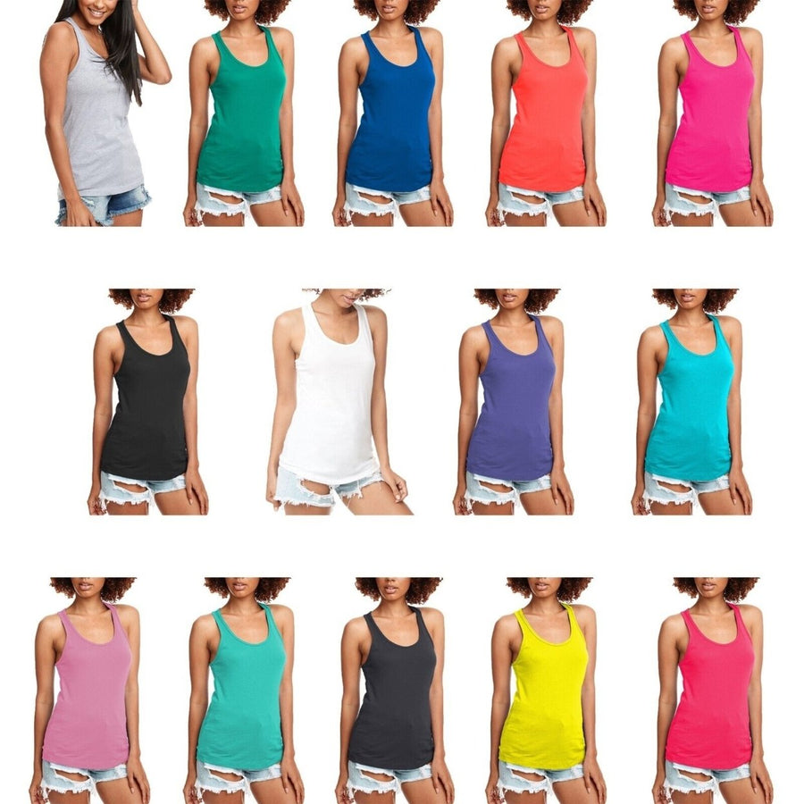 5-Pack-Womens Tank Tops Basic Cotton Smooth Sleeveless Racerback Summer Tanks/camisoles CasualLoungeAthleticActive Image 1
