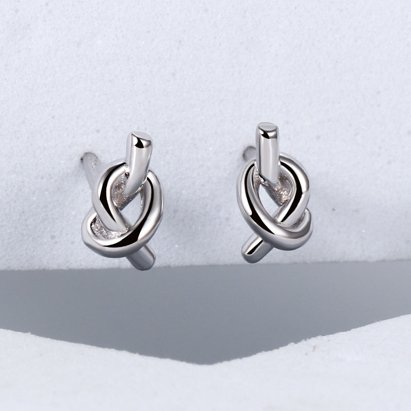 Qi Ai Tong S925 Silver Earrings Geometric Line Earrings Simple Fragrance Wind Earrings Image 1