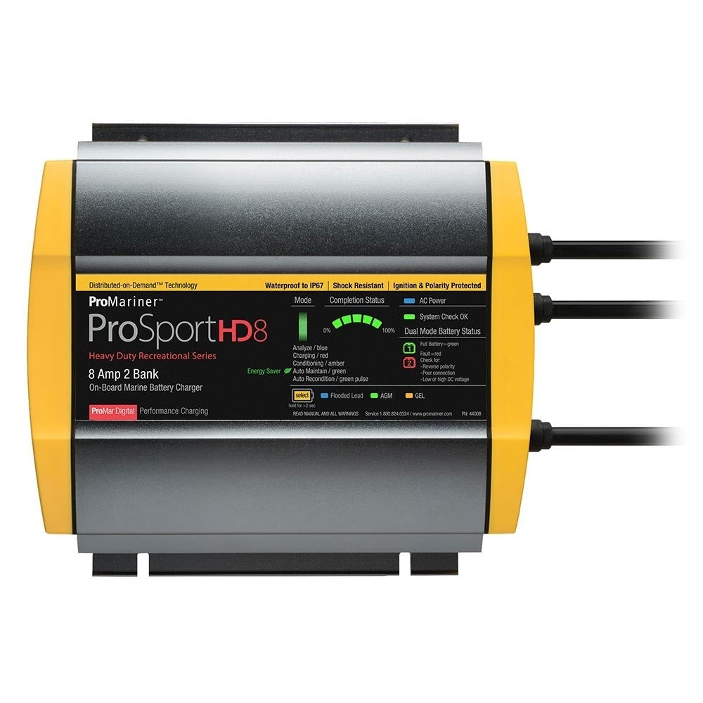 PROMARINER PROSPORTHD 8 GEN 4 - 8 AMP - 2 BANK BATTERY CHARGER Image 1