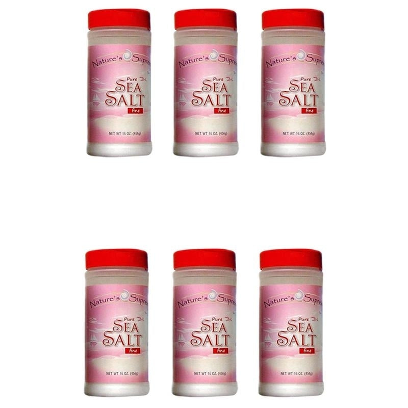 Natures Supreme - Pure Sea Salt Fine (454g) (Pack of 6) Image 1