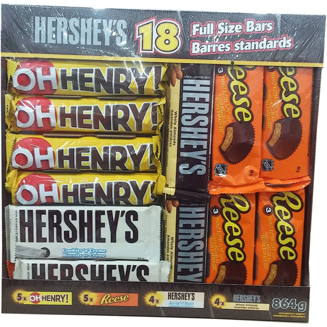 Hersheys 18 Full Size Bars Variety Pack 1.9lbs (Canadian Product) Image 1