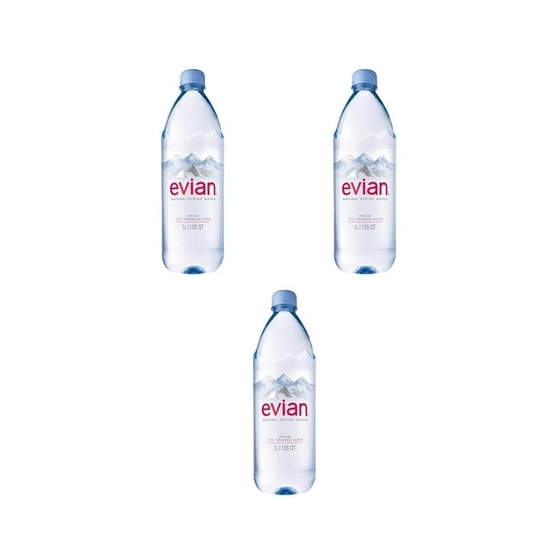 Evian Spring Water - 1L (Pack of 3) Image 1