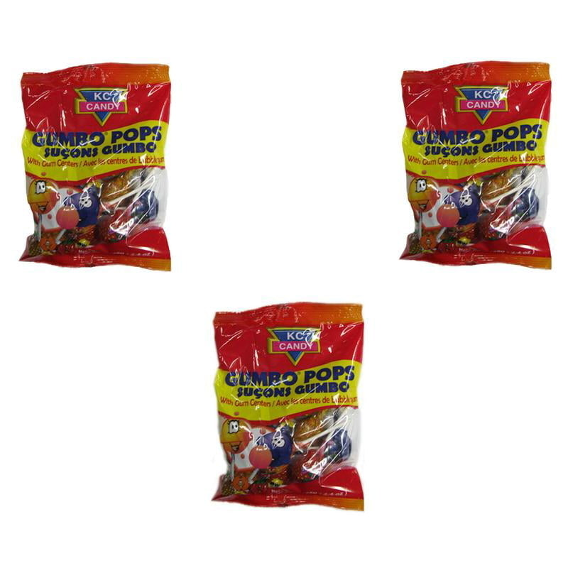 KC Candy- Gumbo Pops With Gum Centers (Pack of 3) Image 1