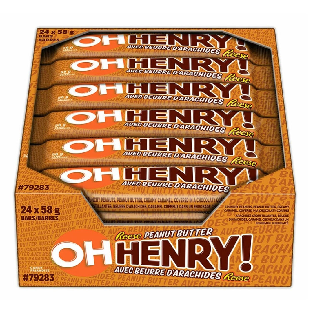 Oh Henry Chocolatey Candy Bars58G - Peanut Butter - 24 Count Per Box - 1 Box Image 1