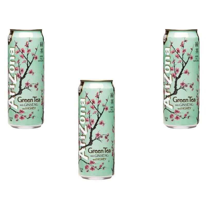 Arizona Green Tea Pack of 3 Refreshing Beverage Healthy Drink 23 oz Bottles Image 1