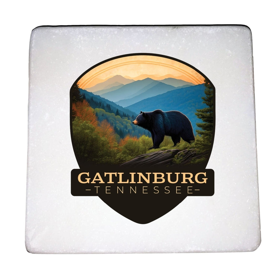 Gatlinburg Tennessee Souvenir 4 x 4 Inch Coaster Marble Image 1