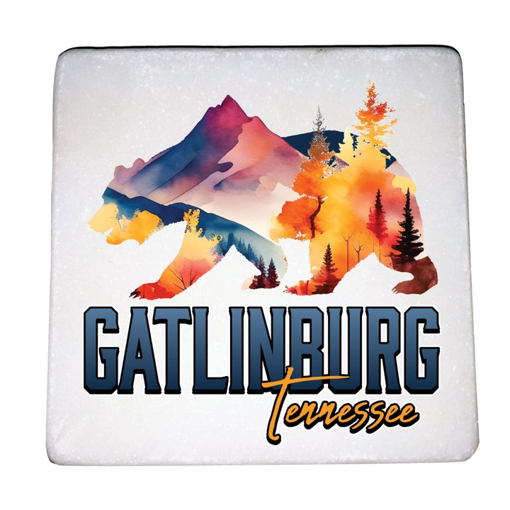 Gatlinburg Tennessee Souvenir 4 x 4 Inch Coaster Marble Image 2