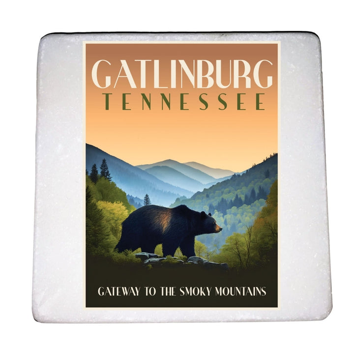 Gatlinburg Tennessee Souvenir 4 x 4 Inch Coaster Marble Image 4