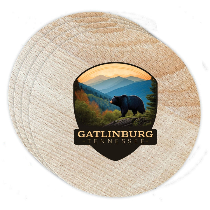 Gatlinburg Tennessee Souvenir Coaster Wooden 3.5 x 3.5 Inch White Image 3