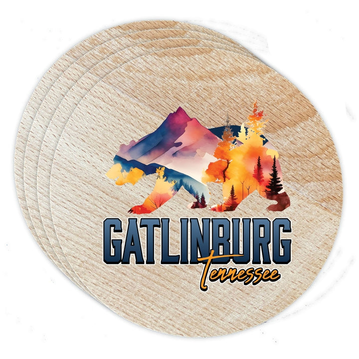 Gatlinburg Tennessee Souvenir Coaster Wooden 3.5 x 3.5 Inch White Image 4