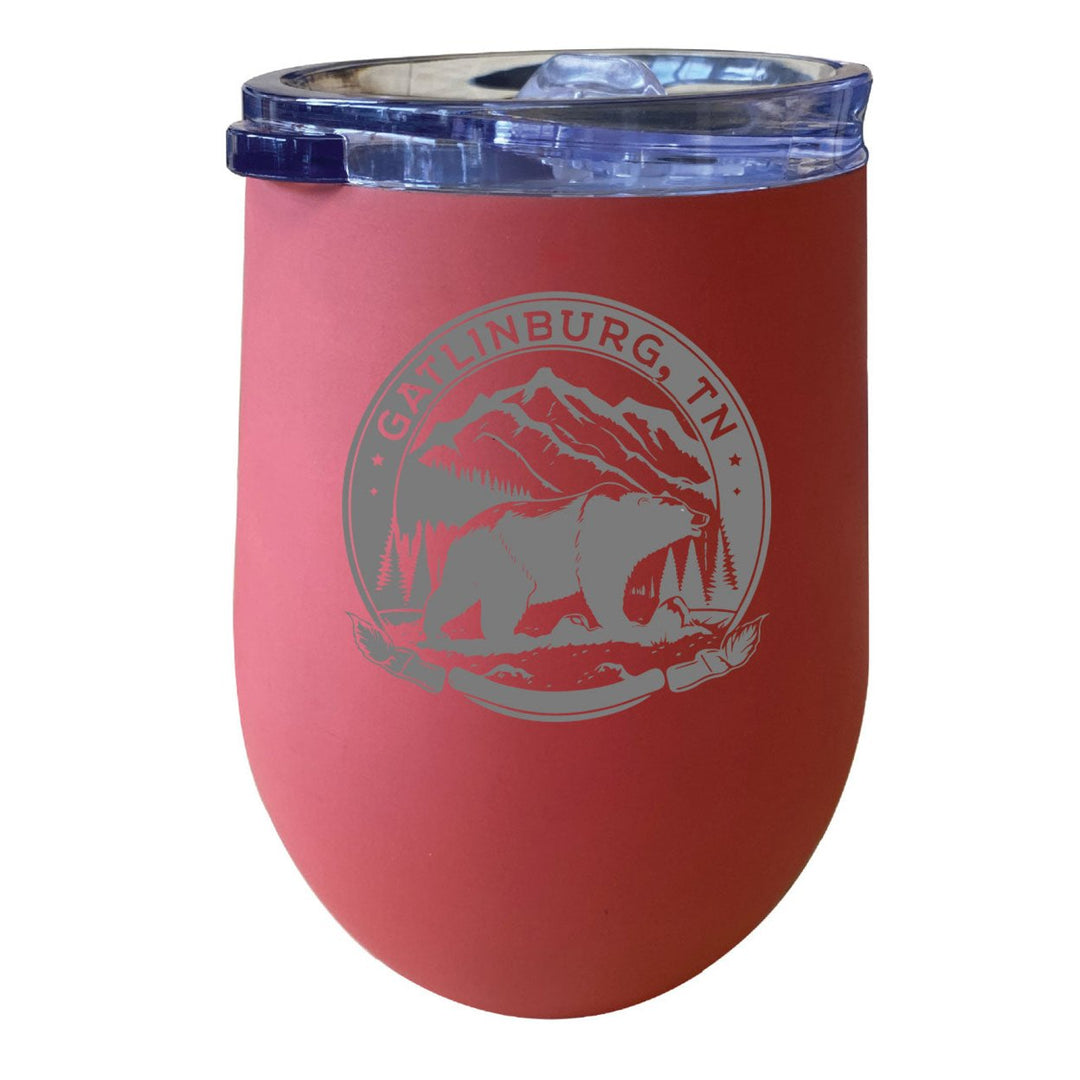 Gatlinburg Tennessee Laser Etched Souvenir 12 oz Insulated Wine Stainless Steel Tumbler Image 1