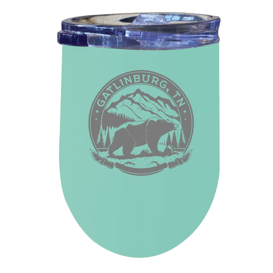 Gatlinburg Tennessee Laser Etched Souvenir 12 oz Insulated Wine Stainless Steel Tumbler Image 1