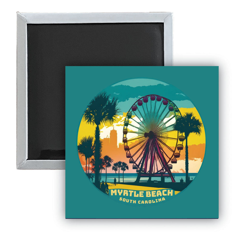 Myrtle Beach South Carolina Souvenir 2.5 x 2.5 Inch Durable and Vibrant Decor Fridge Magnet Image 1