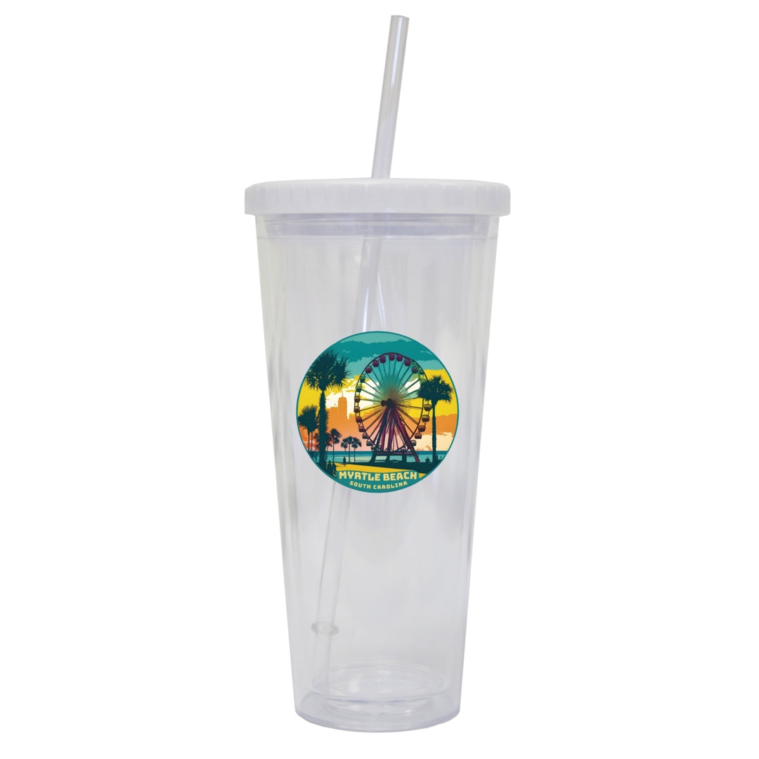 Myrtle Beach South Carolina Souvenir 24oz Tumbler With Lid and Straw Image 1