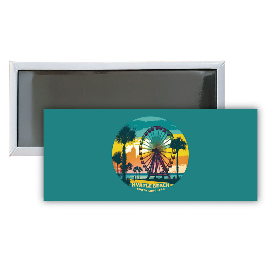 Myrtle Beach South Carolina Souvenir Durable and Vibrant Decor Fridge Magnet 4.75 x 2 Inch Image 1