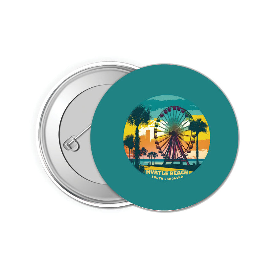 Myrtle Beach South Carolina Souvenir Small 1-Inch Button Pin 4 Pack Image 1