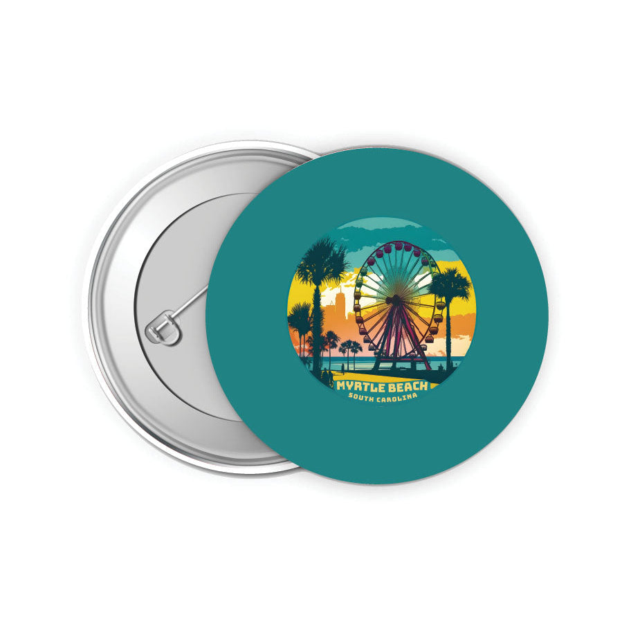 Myrtle Beach South Carolina Souvenir Small 2-Inch Button Pin 4 Pack Image 1